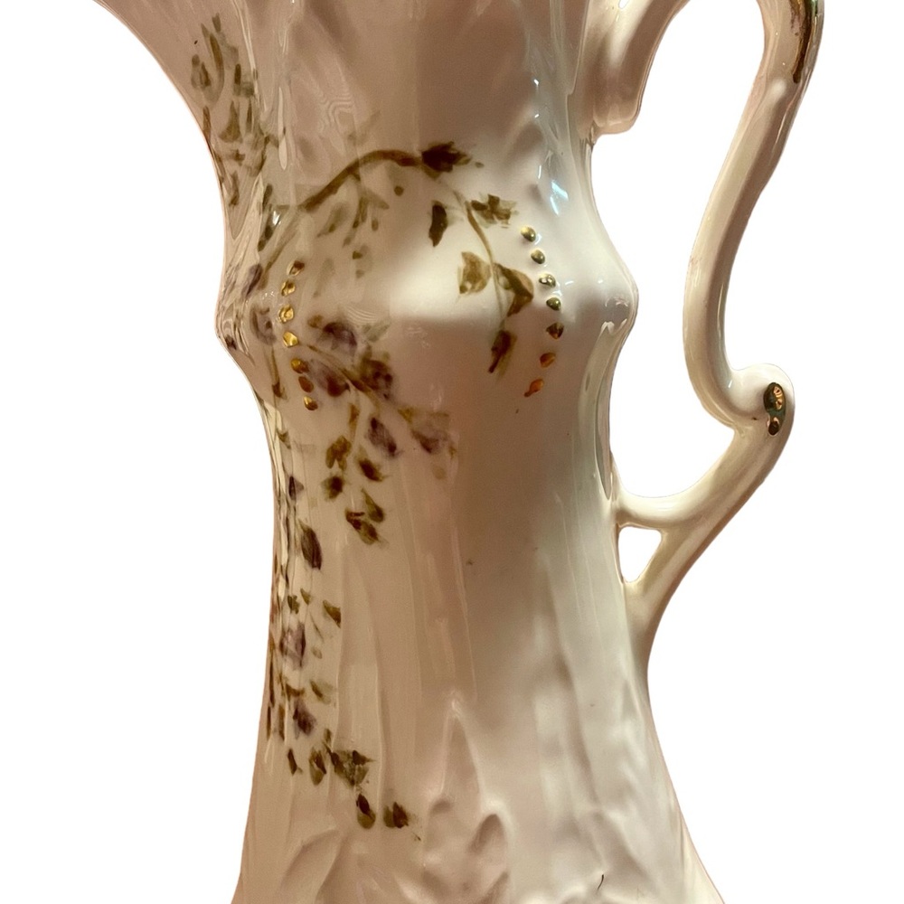 Colonial Mold Purple Gold and White Pitcher - #108 U.S Made - 1970s No Lid